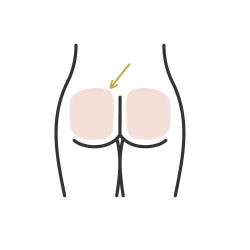 Buttocks (Cheeks Only) Buttocks, cheeks only, waxing area icon