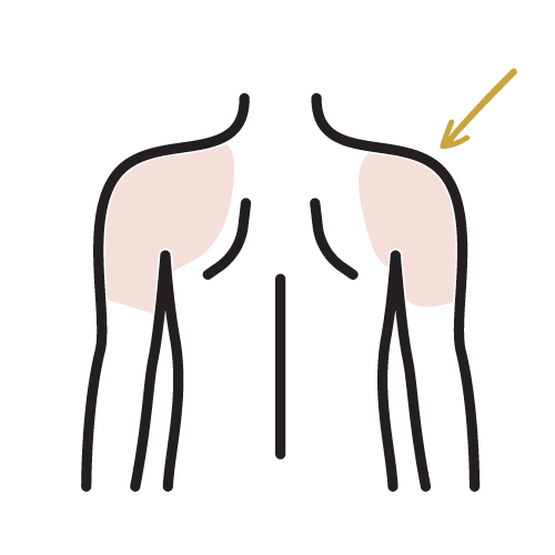 Shoulders shoulders waxing area icon