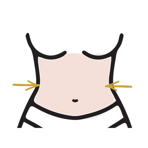 Stomach stomach waxing area icon